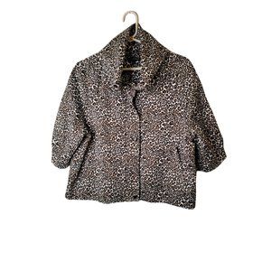 Samuel Dong Size XL Women's Jacket Animal Print Full Zip Pockets